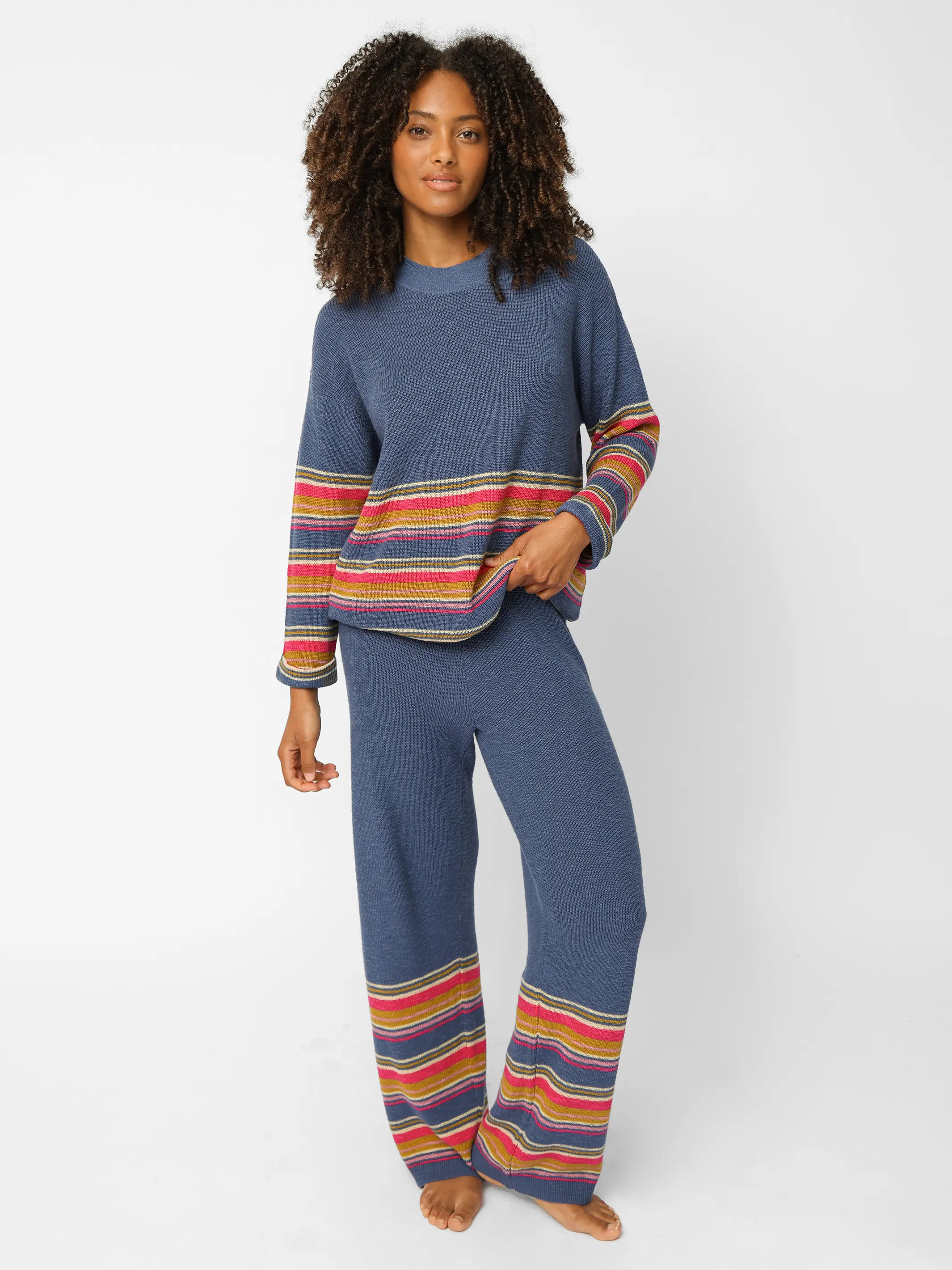 Lounge & Go Striped Cotton Set | Natural Life