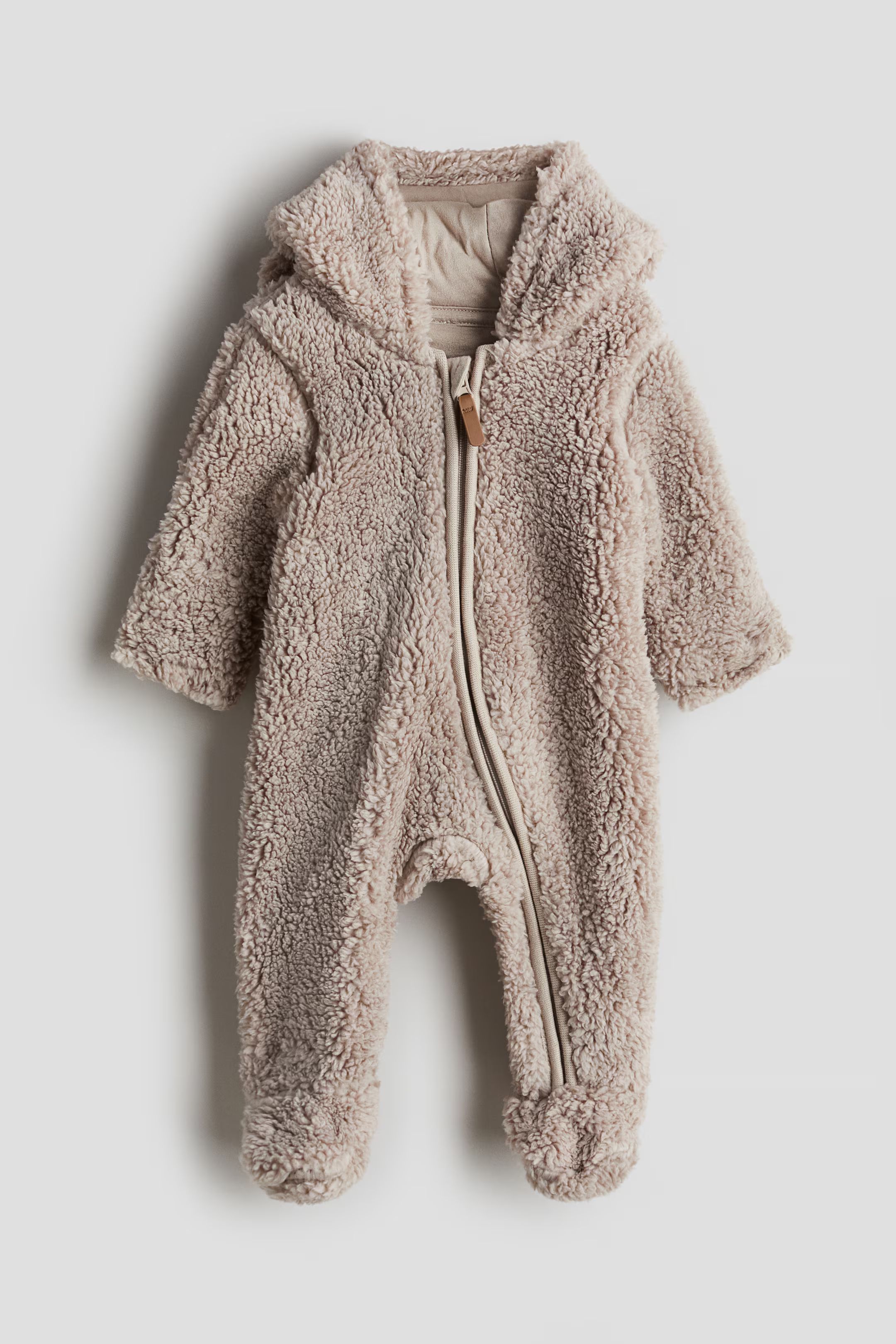 Pile Bunting with Ears - Long sleeve - Regular length - Beige - Kids | H&M US | H&M (US + CA)