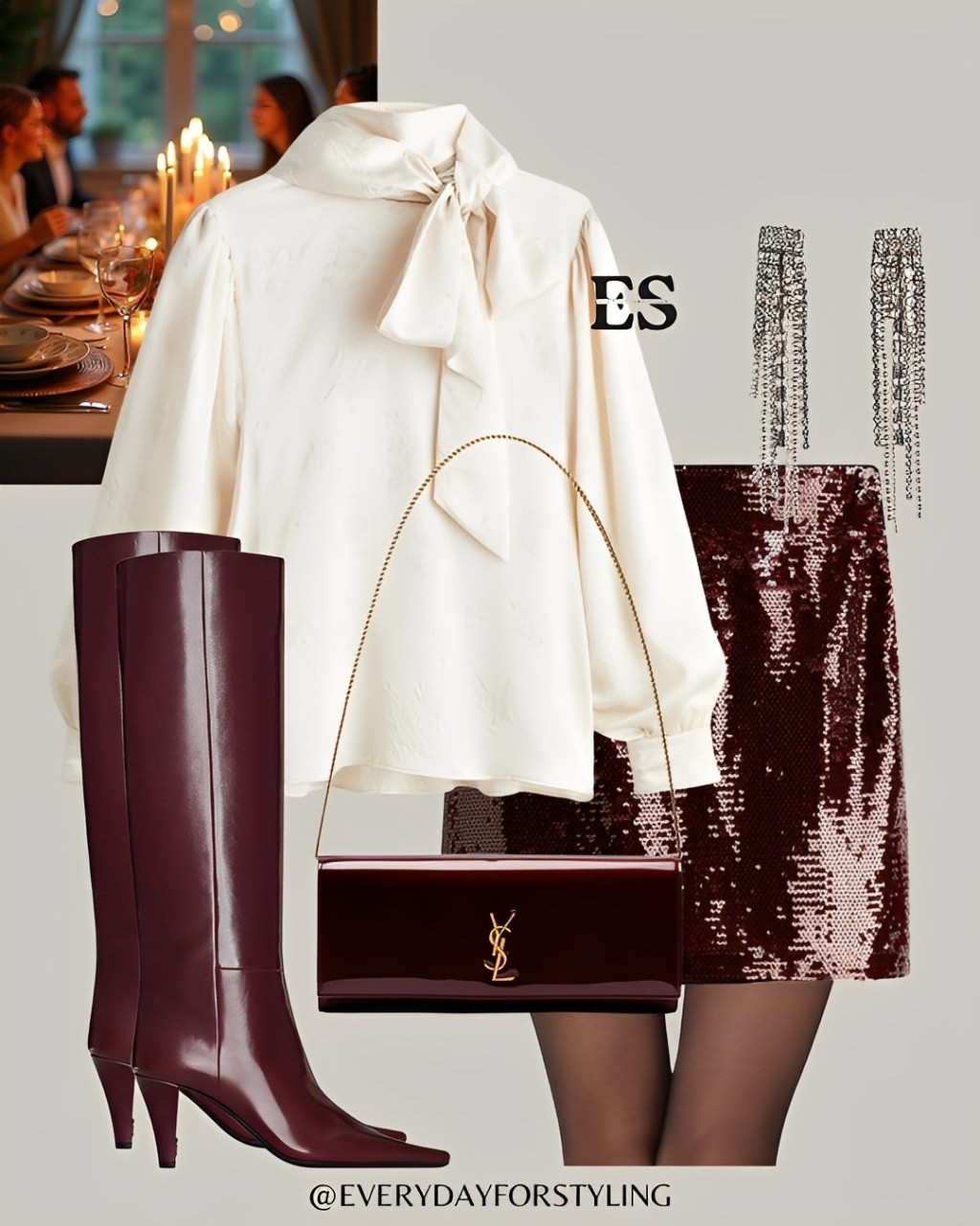 Soft ivory + burgundy shine for a warm and romantic dinner glow 🪩🎄

[ holiday outfit ideas for women, christmas party outfits, sequin skirt outfits, winter fashion 2025, classy winter outfits, christmas dinner dressing, new year outfit inspiration, winter capsule wardrobe ideas, stylish sequin skirt styling tips, elegant season outfits, winter chic outfits for women, everydayforstyling ] 

#EverydayForStyling, #holidaystyle #christmasoutfits #winterchic #sequinseason #partyoutfits #classystyle #effortlesschic #womensfashioninspo #winterwardrobe #festivestyleguide #hmnewin 

#LTKHoliday #LTKParties #LTKStyleTip