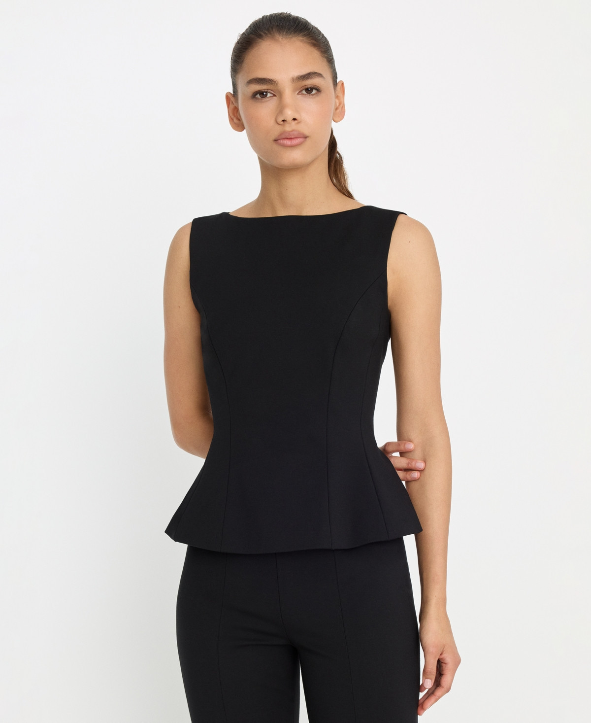 Good American Women's Soft Stretch Straight Neck Top - Black | Macy's