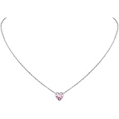 Suplight Dainty 925 Sterling Silver Birthstone Heart Crystal Necklace/Stud Earrings, Minimalist B... | Amazon (US)