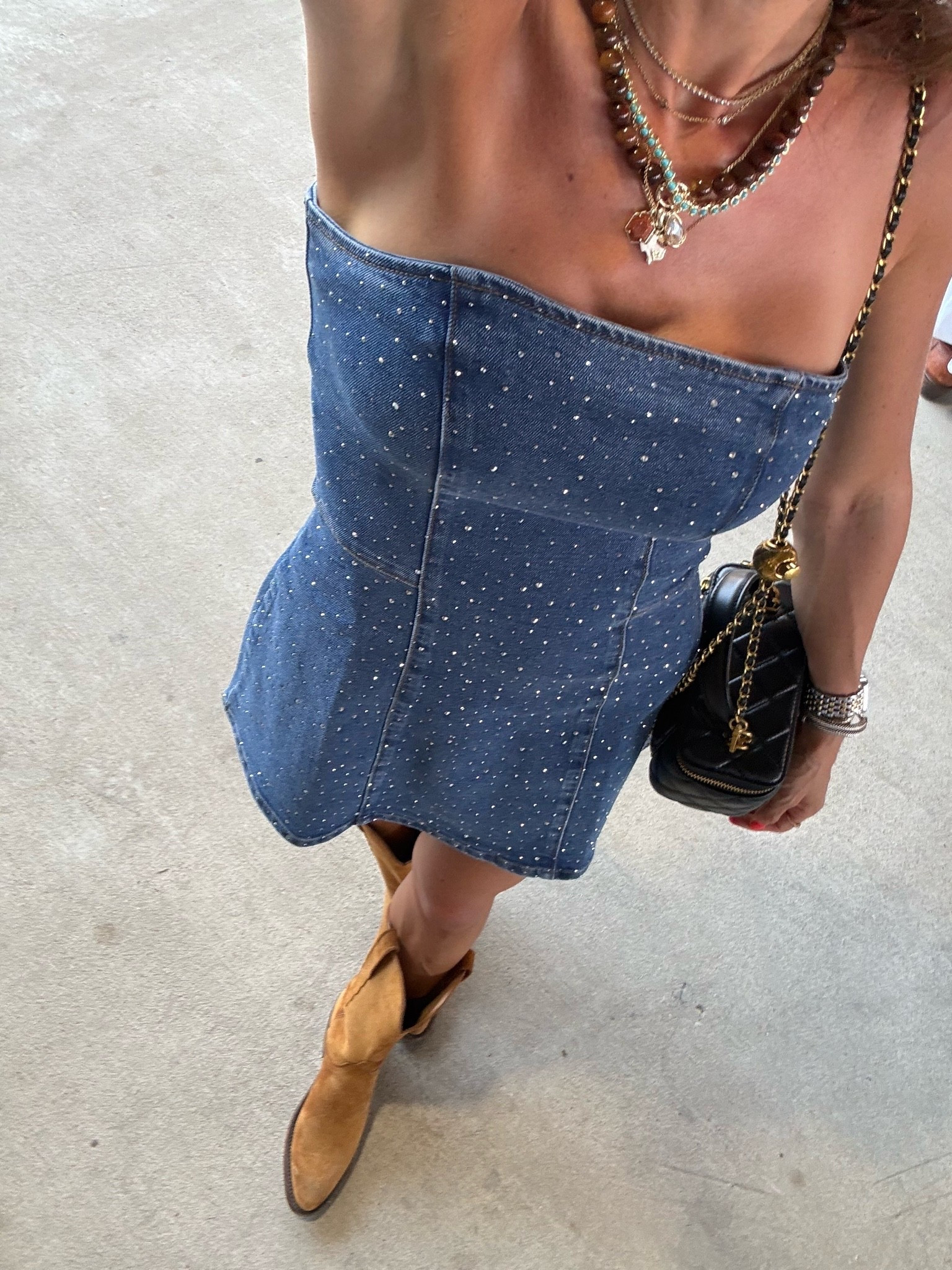 Sparkle denim dress smallest size