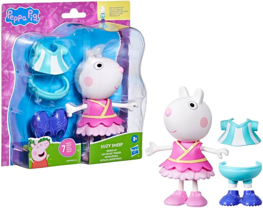 Peppa Pig Suzy Sheep-Up Figure with 6 Easy-On Fashion Accessories, 6-Inch Doll, Preschool Toys fo... | Amazon (US)