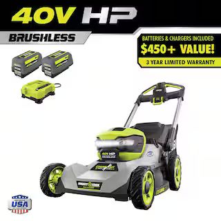 40V HP Brushless 21 in. Cordless Battery Walk Behind Multi-Blade Self-Propelled Mower - (2) 6.0 A... | The Home Depot