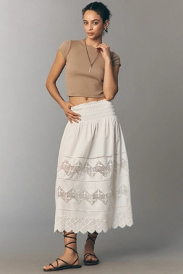 THE GREAT. The Rosette Cotton Maxi Skirt | Anthropologie (US)