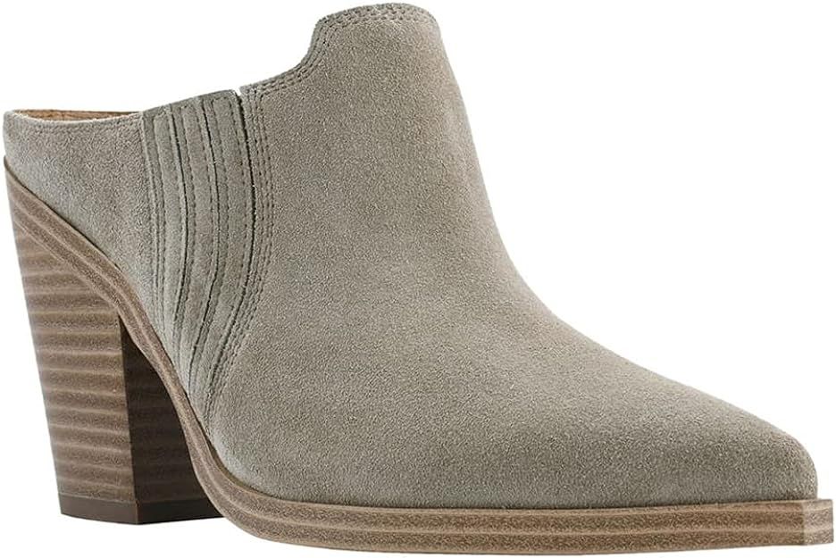 Fttpdeaus Womens Pointed Toe Stacked Chunky Block Heel Suede Mule Slip On Shoes | Amazon (US)