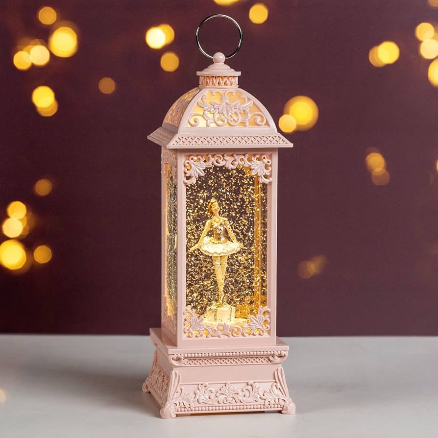 12” Pink Ballet Girl Snow Globe Lantern Lighted Box Night Light Battery Or USB Operated Led Lig... | Amazon (US)