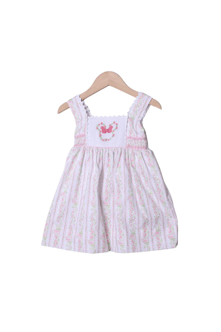 Smocked/Hand Embroidered Flower Festival Mouse Dress | The Smocked Flamingo