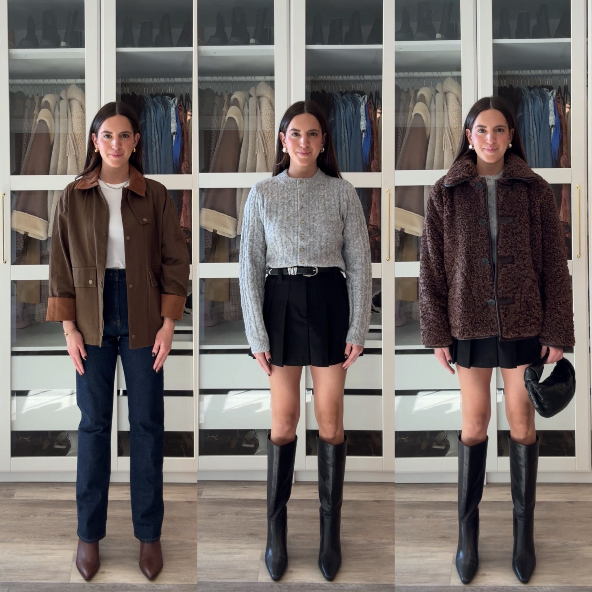 My top 5 fall essentials from @nordstrom #nordstrompartner

Barn jacket - small 
Jeans - 25 
Sweater - small
Tshirt - small 
Sherpa jacket - small 
Skirt - 2 
Belt - xsmall 

#LTKSeasonal #LTKStyleTip