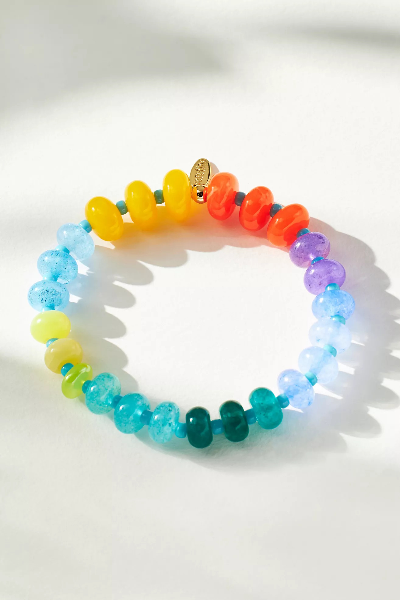 Multi-Color Semi-Precious Beaded Stretch Bracelet | Anthropologie (US)