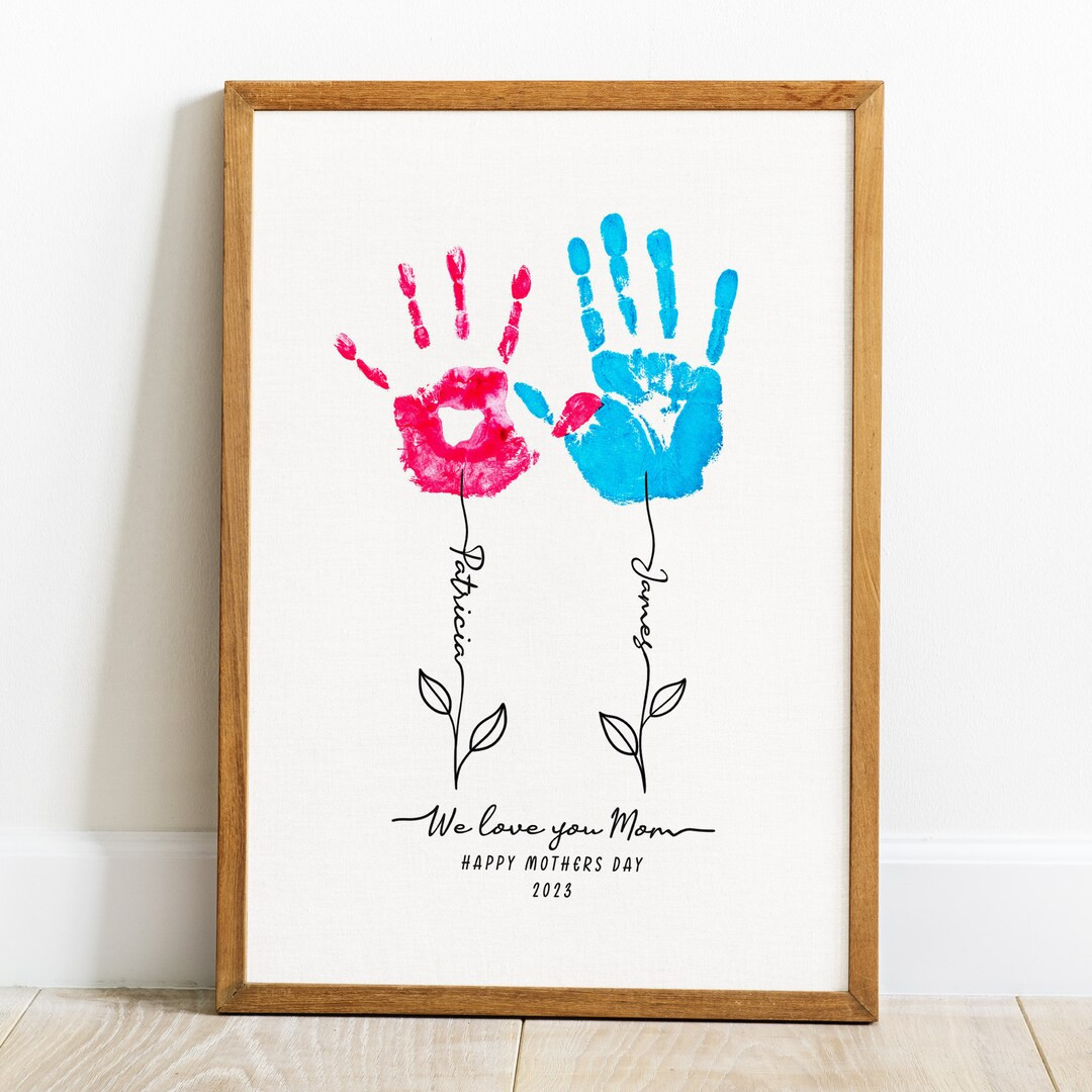 Personalized Mom Gift for Valentine's Day, Mother's Day, or Birthday. Flower Handprint Gift From ... | Etsy (US)