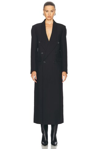 Coperni Long Coat in Black - Black. Size L (also in XS). | FWRD 