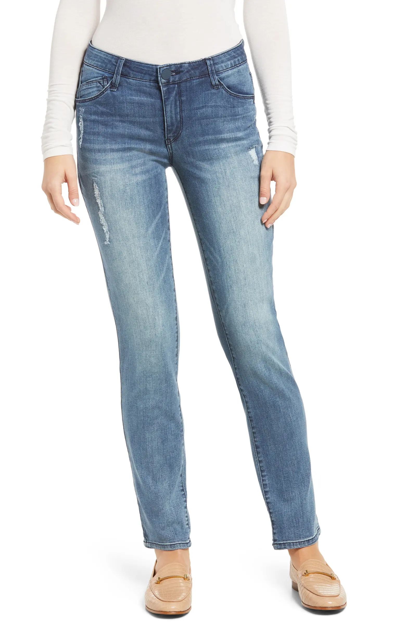 Wit & Wisdom 'Ab'Solution Mid Rise Straight Leg Jeans | Nordstrom | Nordstrom