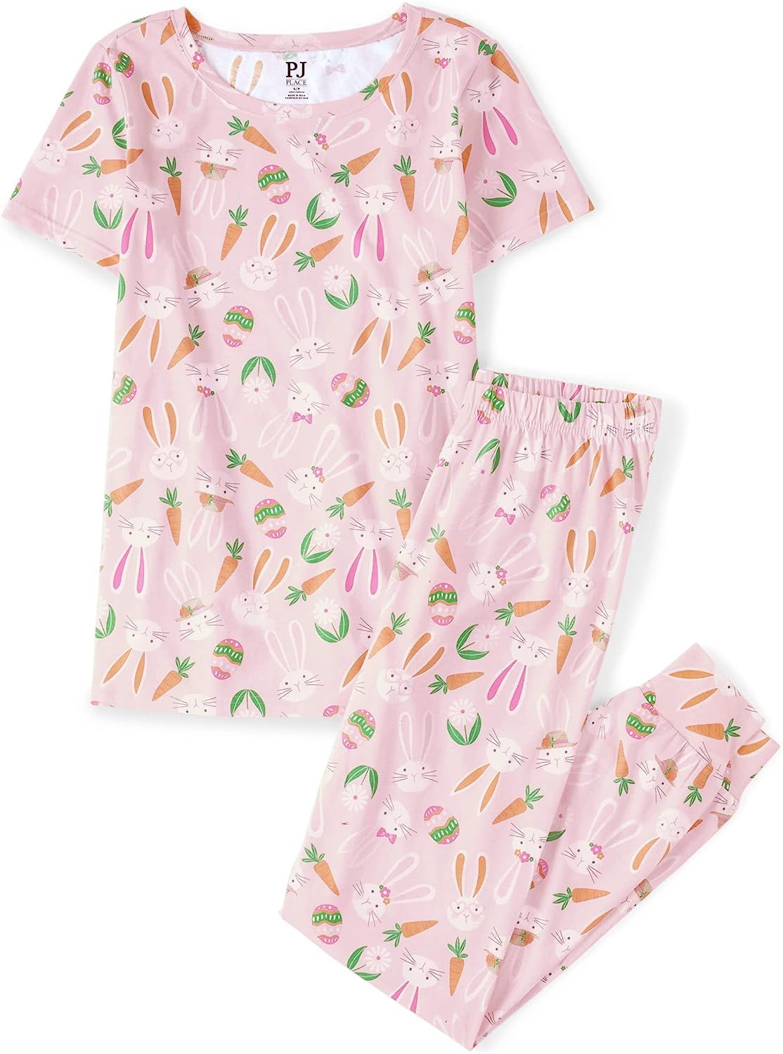 The Children's Place Women's Short Sleeve and Pants 100% Cotton 2 Piece Pajama Set | Amazon (US)