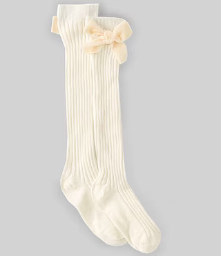 Little Girl Velvet Bow Knee High Socks | Dillard's