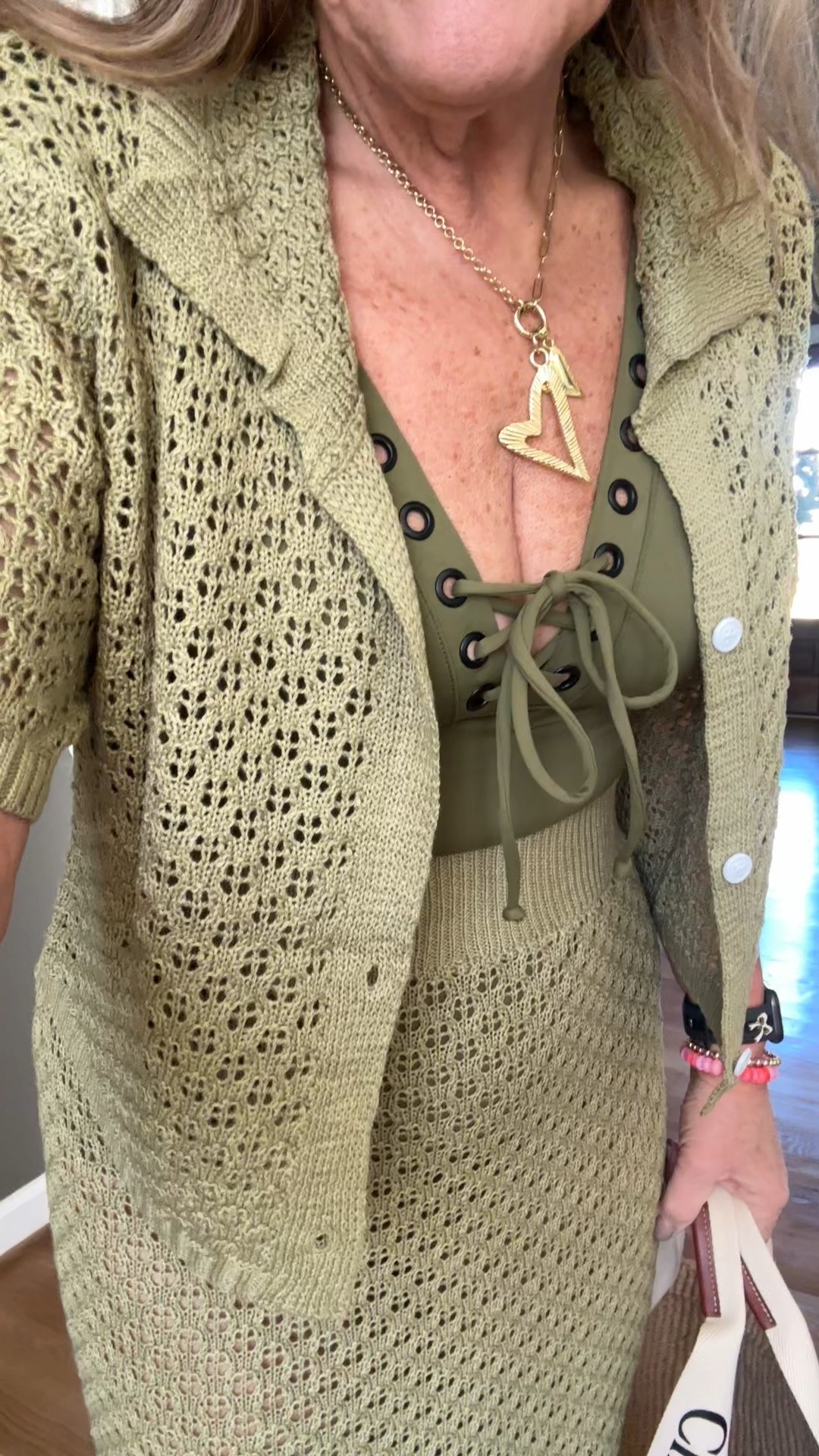 The coverup set I’m wearing a medium 
Swimsuit wearing a large 

Resort wear spring break swimsuit, one piece suit, green, bathing suit, green cover-up

#LTKSwim #LTKOver40 #LTKWatchNow