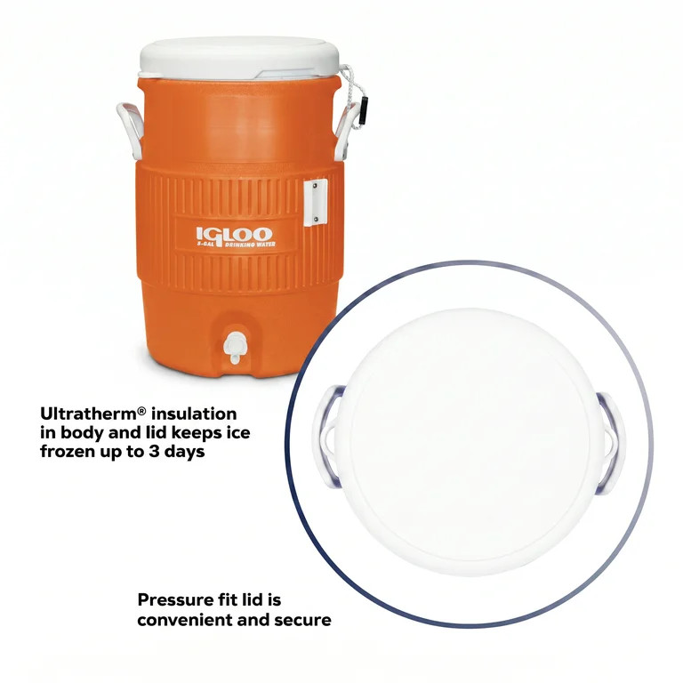 Igloo 5 Gallon Heavy-Duty Beverage Cooler, Orange | Walmart (US)