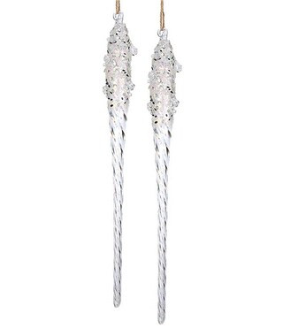 Southern Living Evergreen Collection Beaded Glass Icicle Ornament, Set of 2 | Dillard's | Dillard's