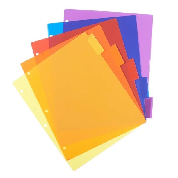 Pen + Gear Vibrant Color 5-Tab Dividers with Pockets, Regular | Walmart (US)