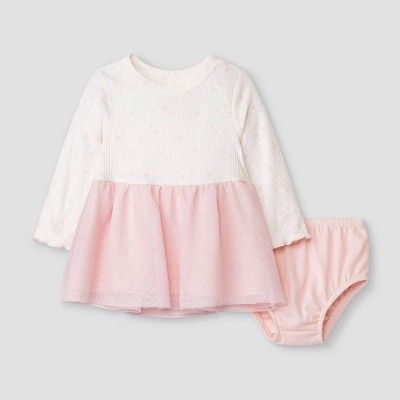 Baby Girls' Star Rib Dress - Cat & Jack™ Light Pink | Target