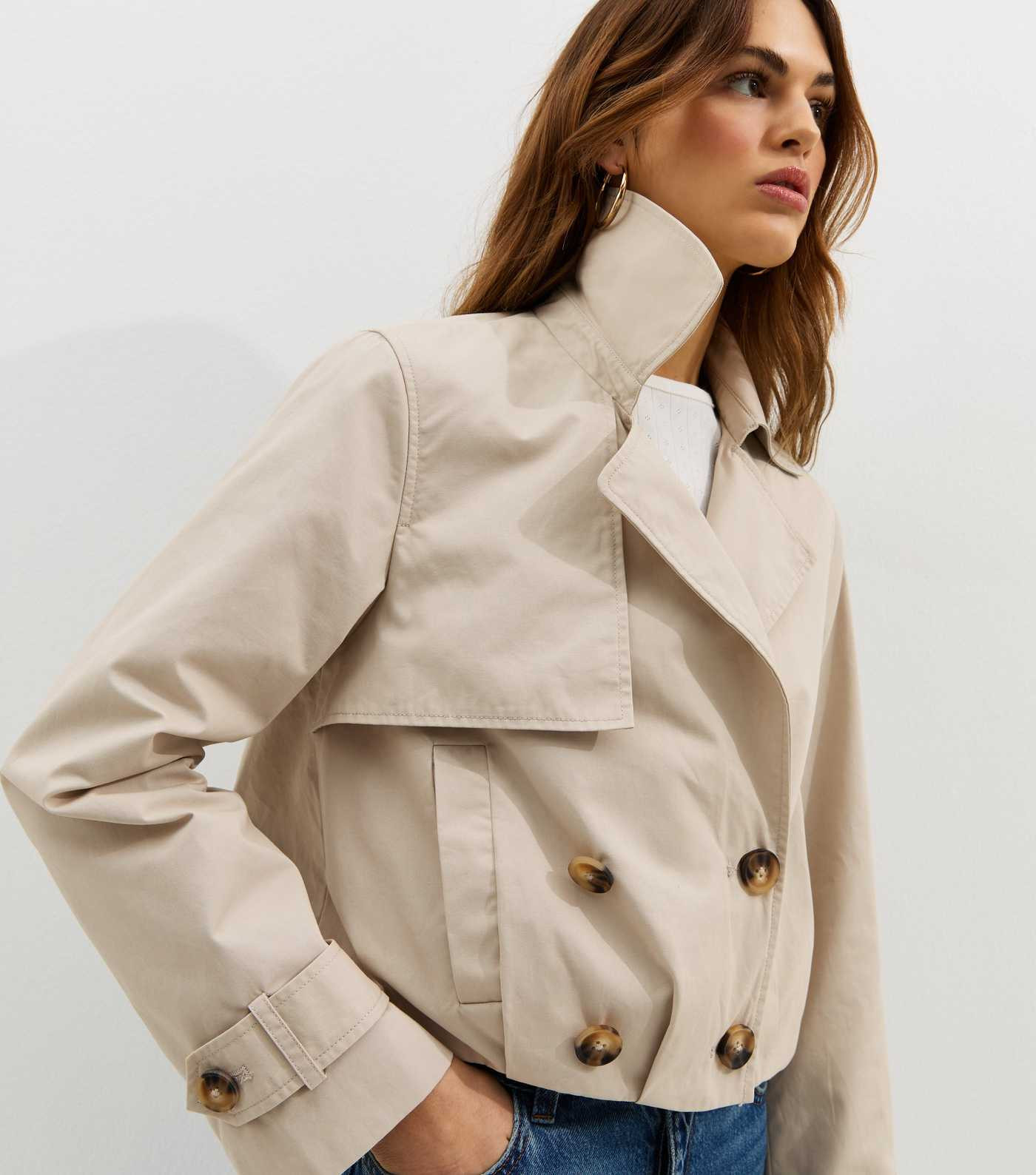 Stone Cropped Trench Mac Jacket | New Look | New Look (UK)
