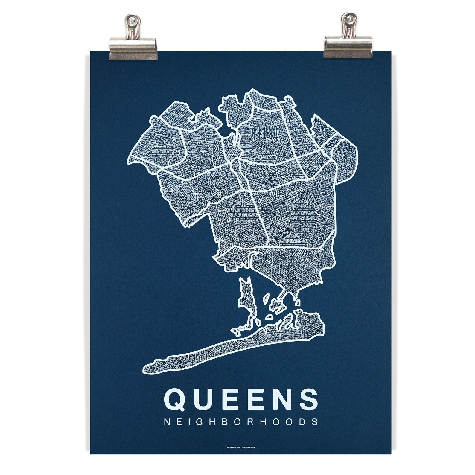 QUEENS Neighborhood City Map Print Handmade Queens New York | Etsy | Etsy (US)