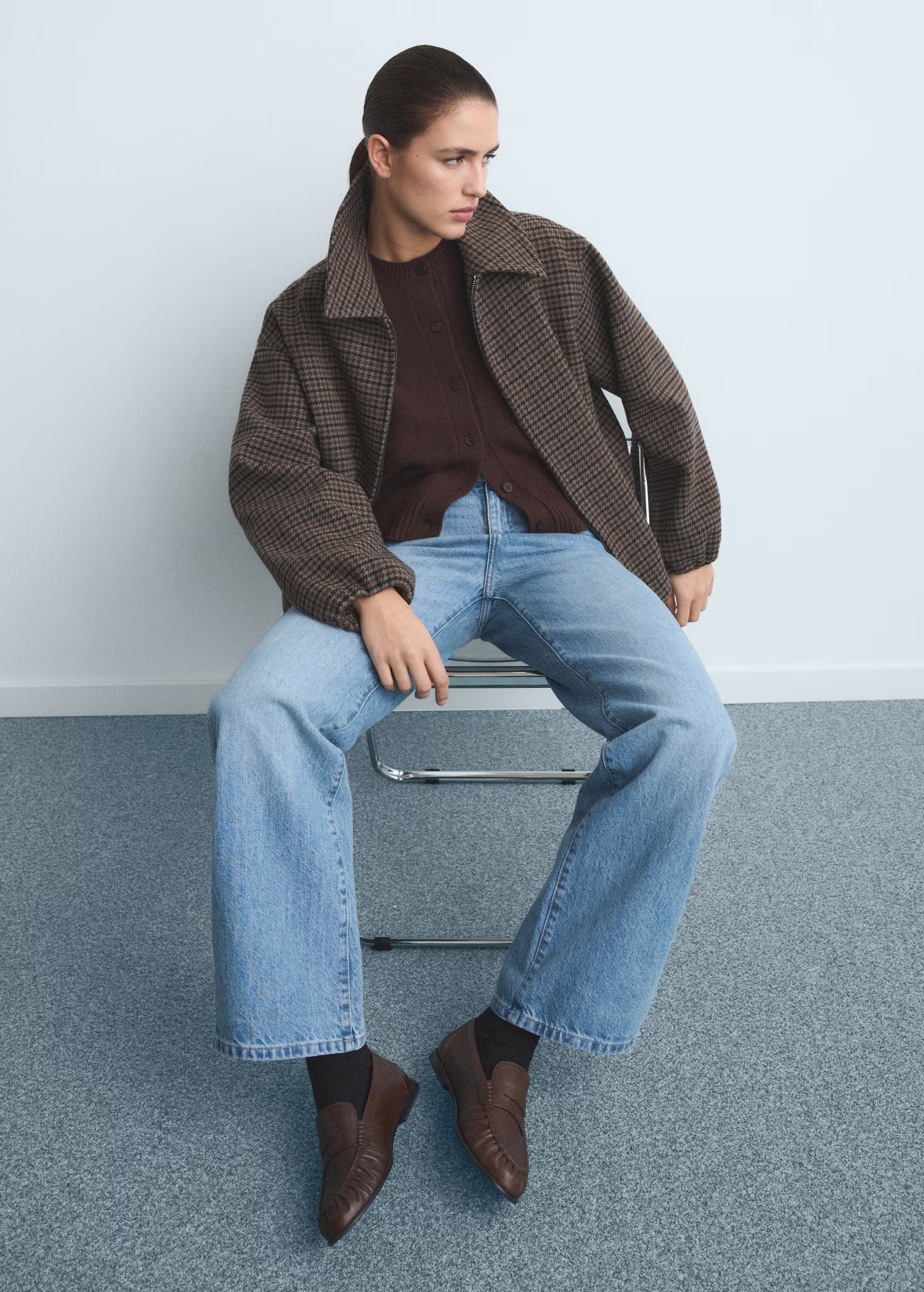 High waist straight jeans | MANGO (UK)