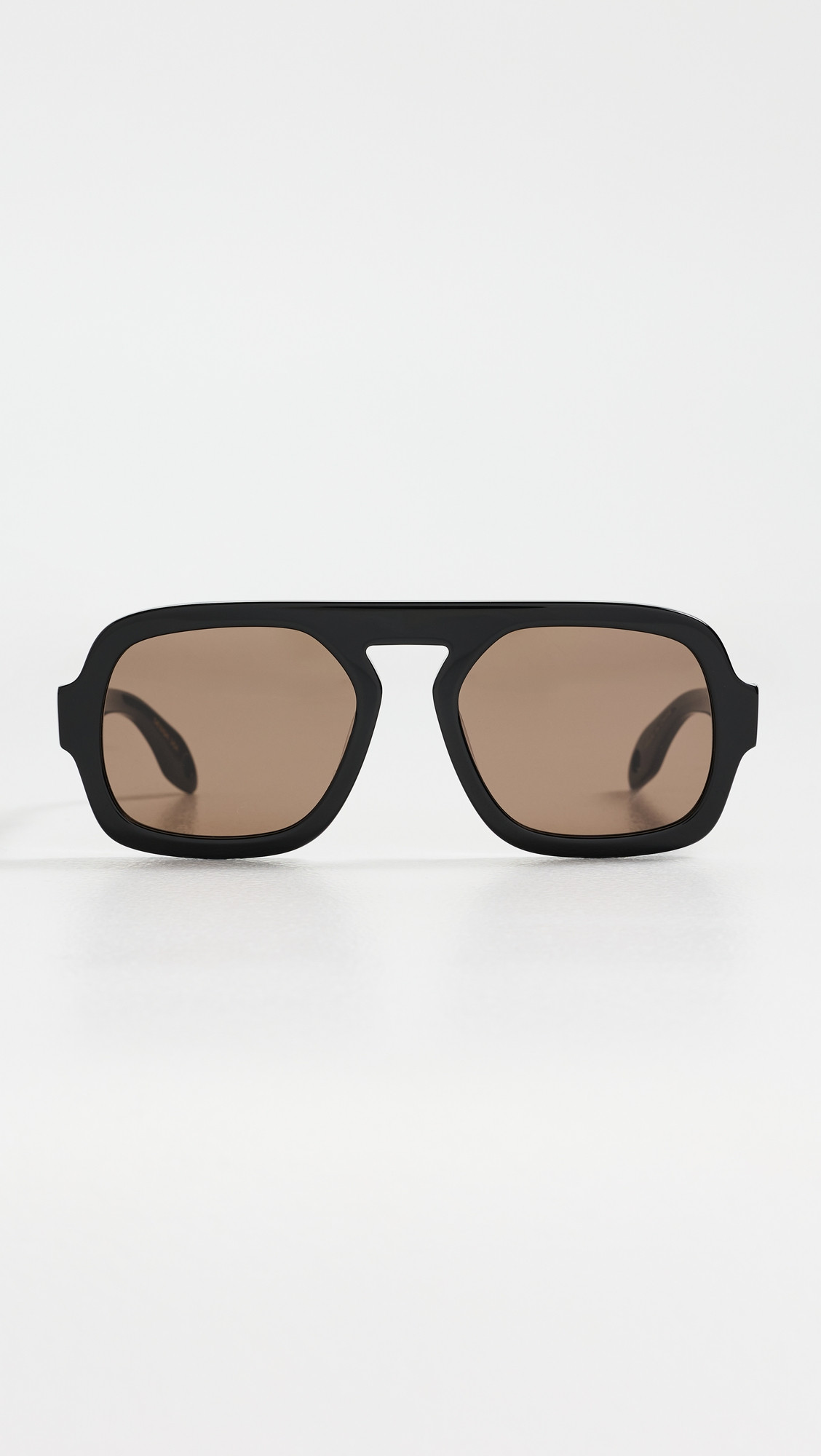 Elisa Johnson Jane Sunglasses Gloss Black Dark Brown Lens One Size | Shopbop