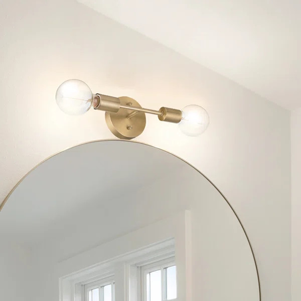 Alexandria 2-Light Dimmable Brass Vanity Light | Wayfair North America