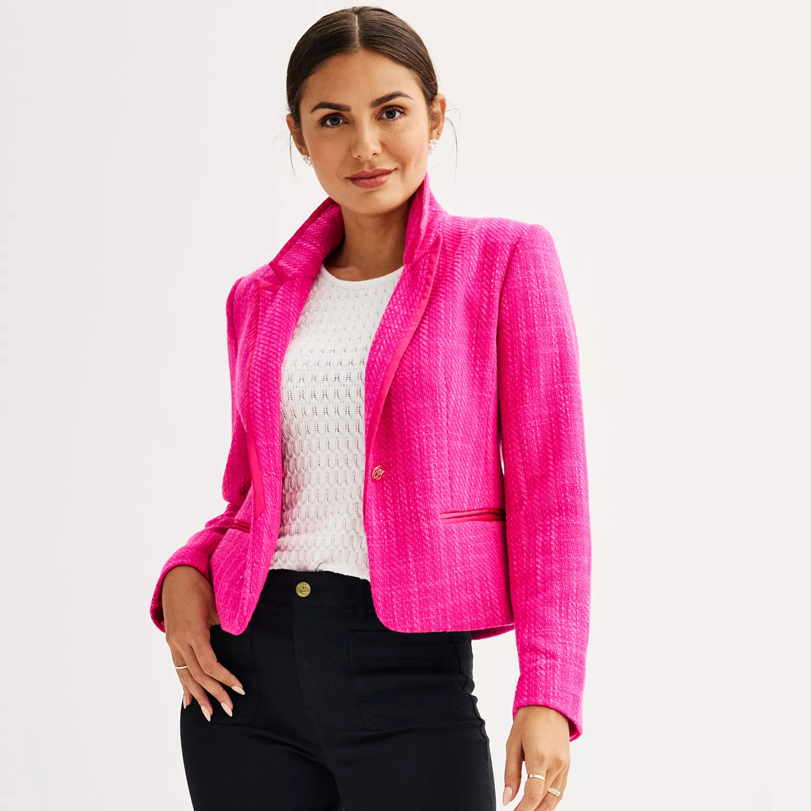 Women's DRAPER JAMES Fitted Boucle Blazer | Kohl's