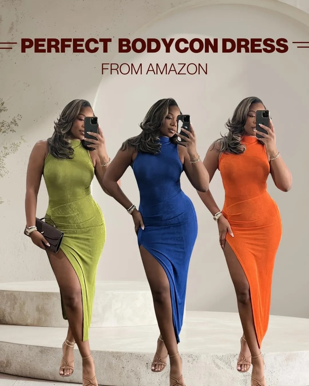 These bodycon dresses are perfect for any occasion! Available in vibrant colors. 5'9 • 200 lbs wearing medium

#LTKootd #LTKMidsize #LTKTall