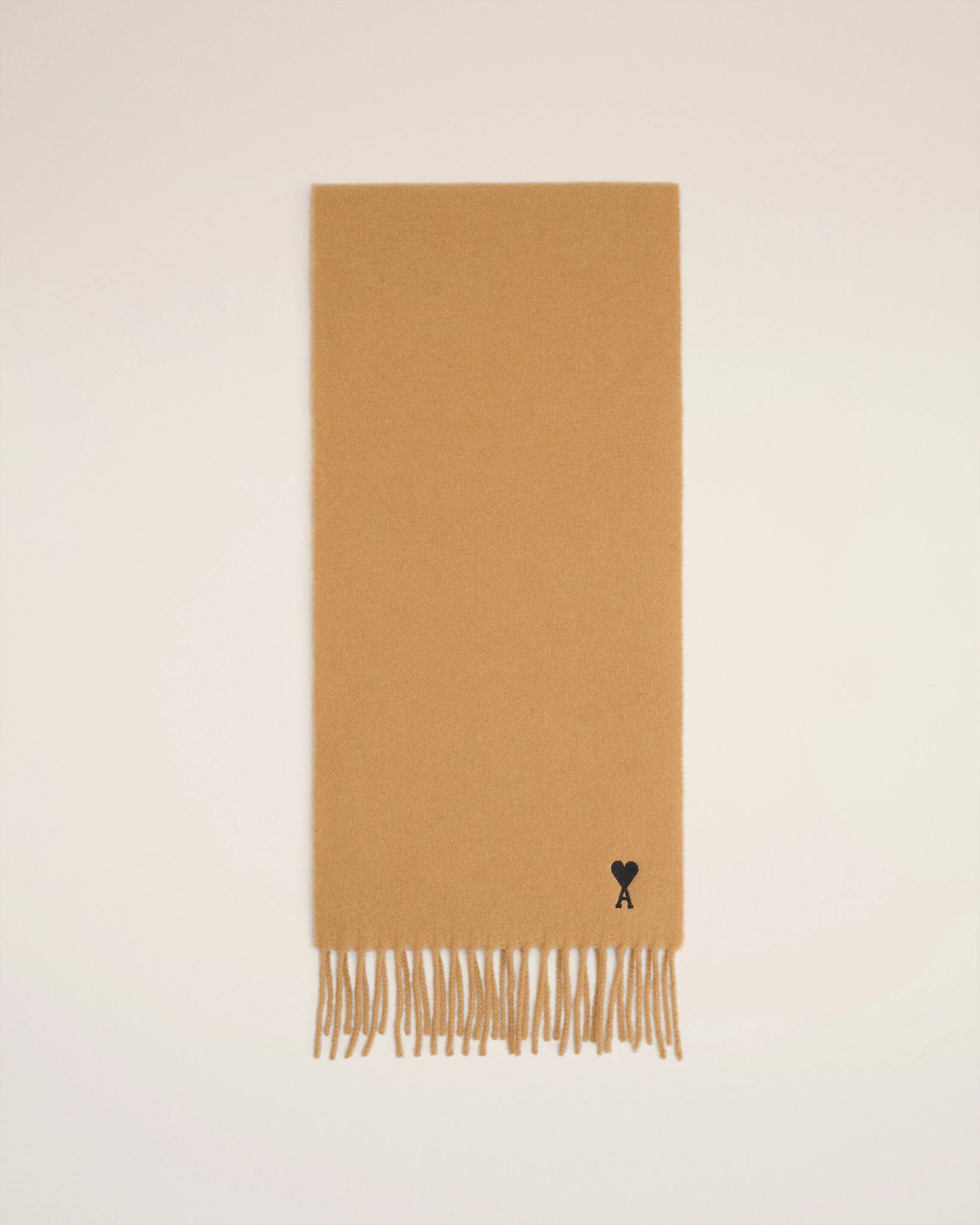 CAMEL Brown Wool Ami De Coeur Scarf | AMI PARIS | AMI Paris FR