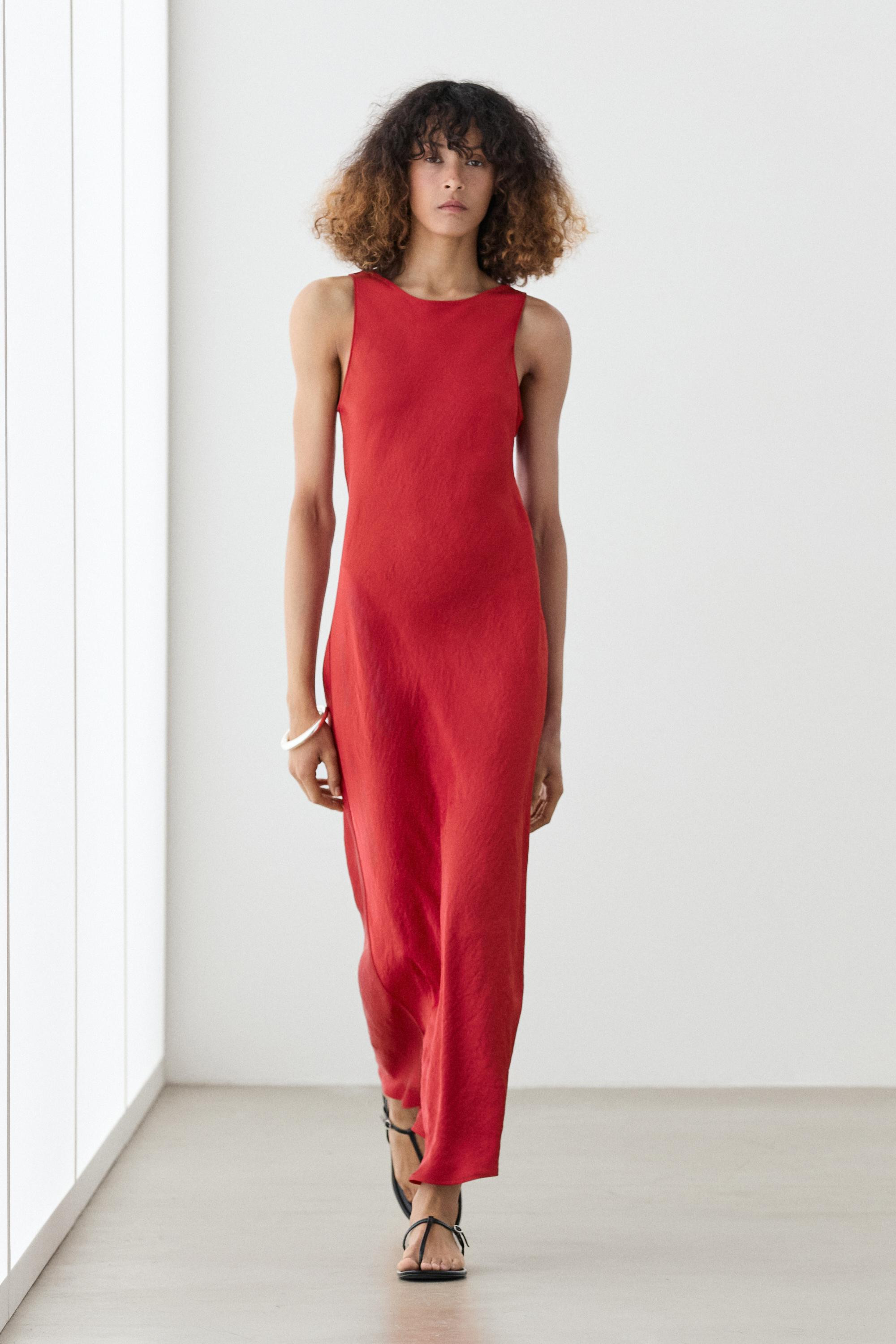 Flowing midi dress | Massimo Dutti US