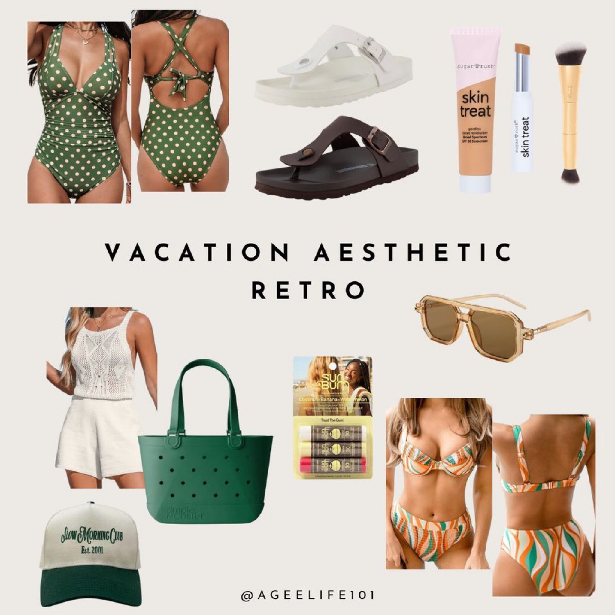 Vacation Aesthetic retro vibes 
•
These swim fits are both fun and flattering. Which is your favorite? 

#LTKitbag #LTKGiftGuide #LTKswim