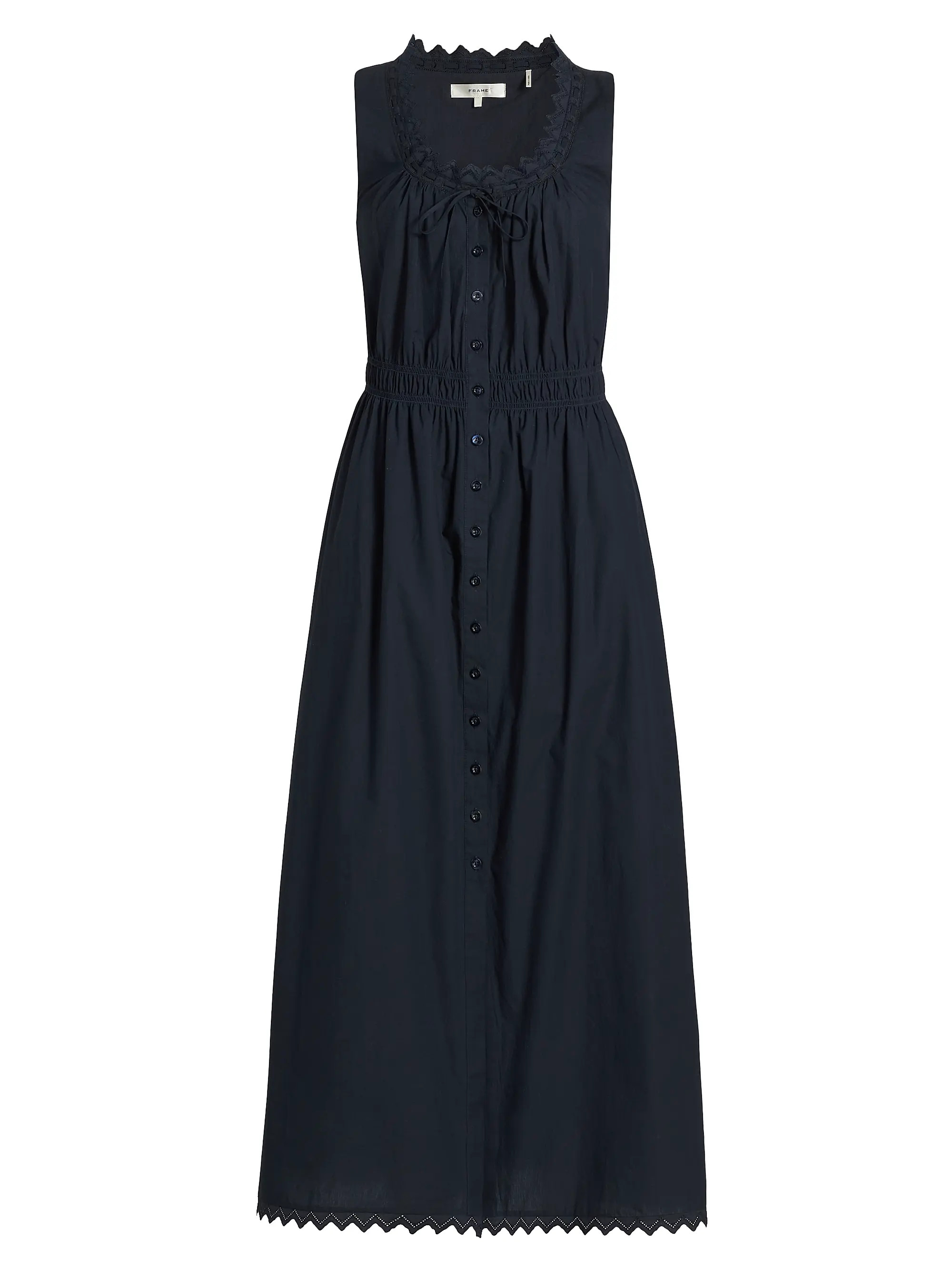 FRAME The Serene Cotton Midi-Dress | Saks Fifth Avenue | Saks Fifth Avenue