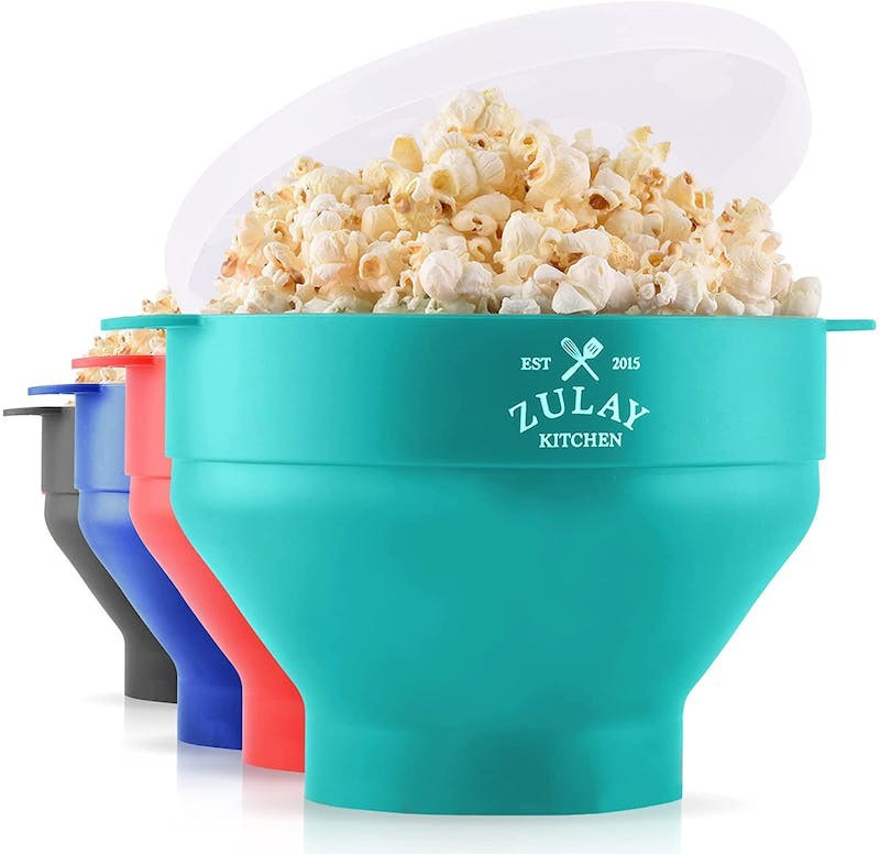 Zulay Kitchen Collapsible Silicone Popcorn Maker - Blue | Verishop