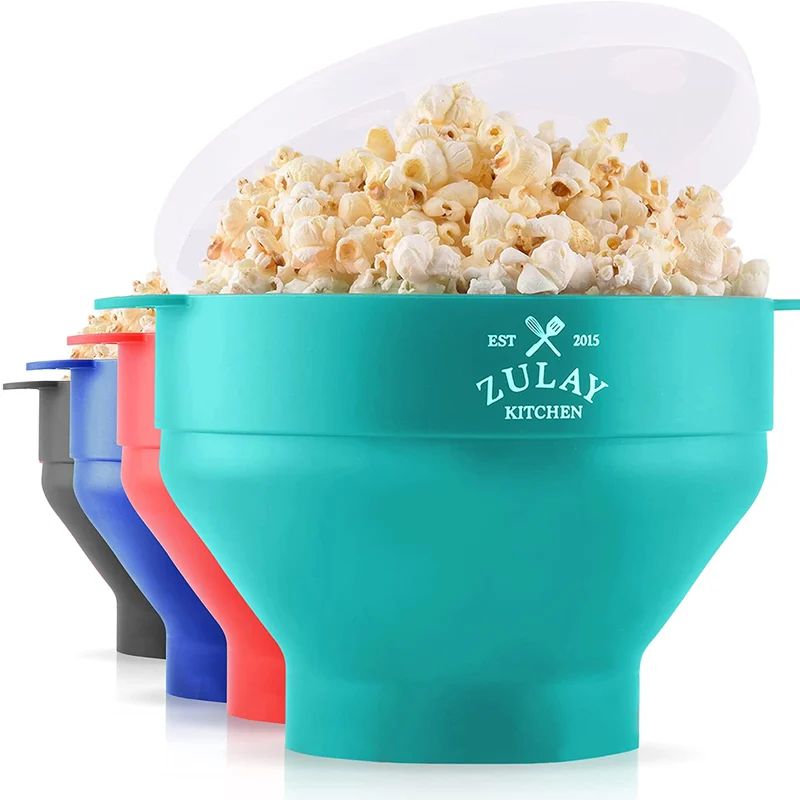 Zulay Kitchen Collapsible Silicone Popcorn Maker - Blue | Verishop