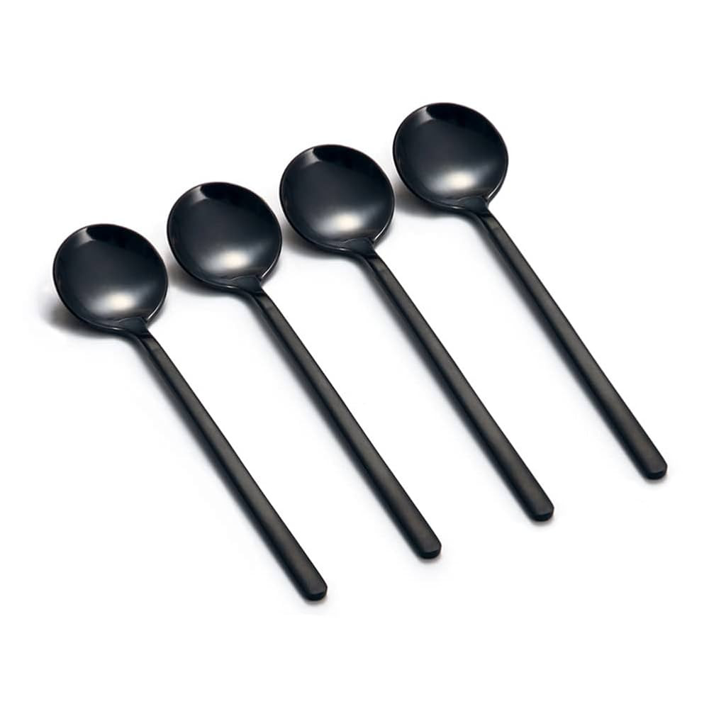 Set of 8 Mini Espresso Spoons 5.3-inch Matte Black Frosted Handle Stainless Steel Coffee Spoons f... | Amazon (US)