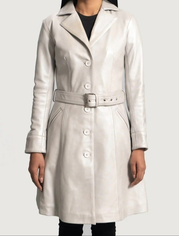 Moonlight silver leather trench coat with belt.Can be tailored for your height and size which makes it petite-friendly

#LTKPetite #LTKMidsize