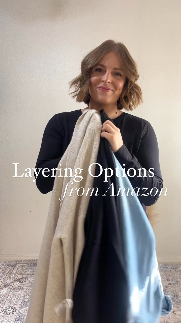 3 layering options from Amazon✨ oversized cardigan, denim shacket, and cropped coatigan. 

All comfortable and easy to throw on to elevate any look. 

Wearing L in everything (could have sized down one in the oversized cardigan because it runs really big)


#LTKStyleTip #LTKFindsUnder50 #LTKMidsize