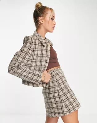 & Other Stories co-ord tweed mini skirt in check print | ASOS (Global)