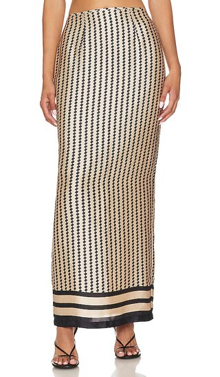 Lissa Straight Midi Skirt in Black Diamond | Revolve Clothing (Global)