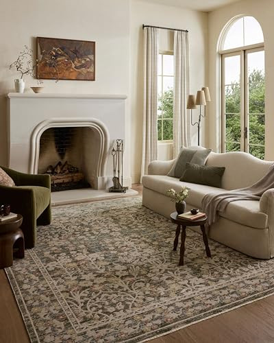 Loloi Clarisse Collection CLS-05 Olive/Multi 7'-10" x 10'-2" Fringe Area Rug | Amazon (US)