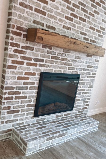 DIY fireplace #homeremodel #fireplace #woodmantel #wayfair #flooranddecor #amazonfinds #brickwall #diyhome #rustichome 

#LTKFind #LTKhome