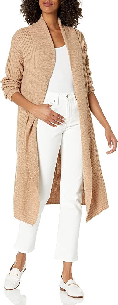 Amazon Essentials Women's Oversized Open Front Knee Length Sweater Coat | Amazon (US)