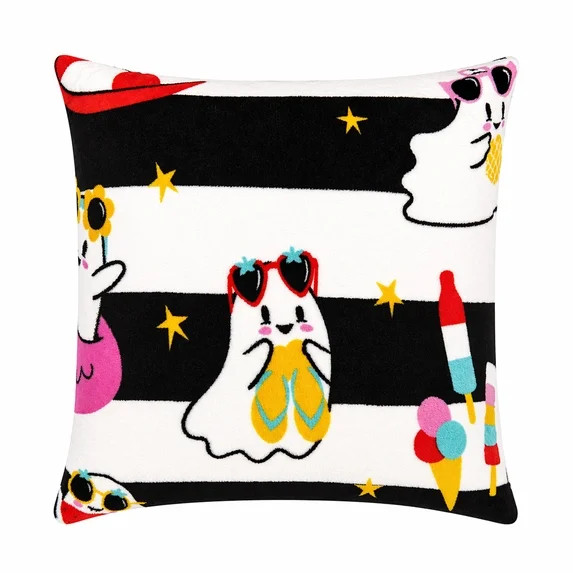 Summerween 18"x18" Plush Decorative Pillow, Nautical Ghost | Walmart (US)