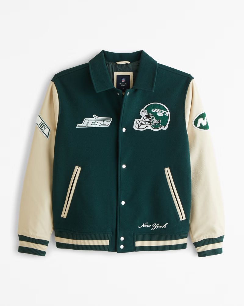 NFL Chicago Bears Varsity Bomber Jacket | NFL NFL | Abercrombie.com | Abercrombie & Fitch (US)