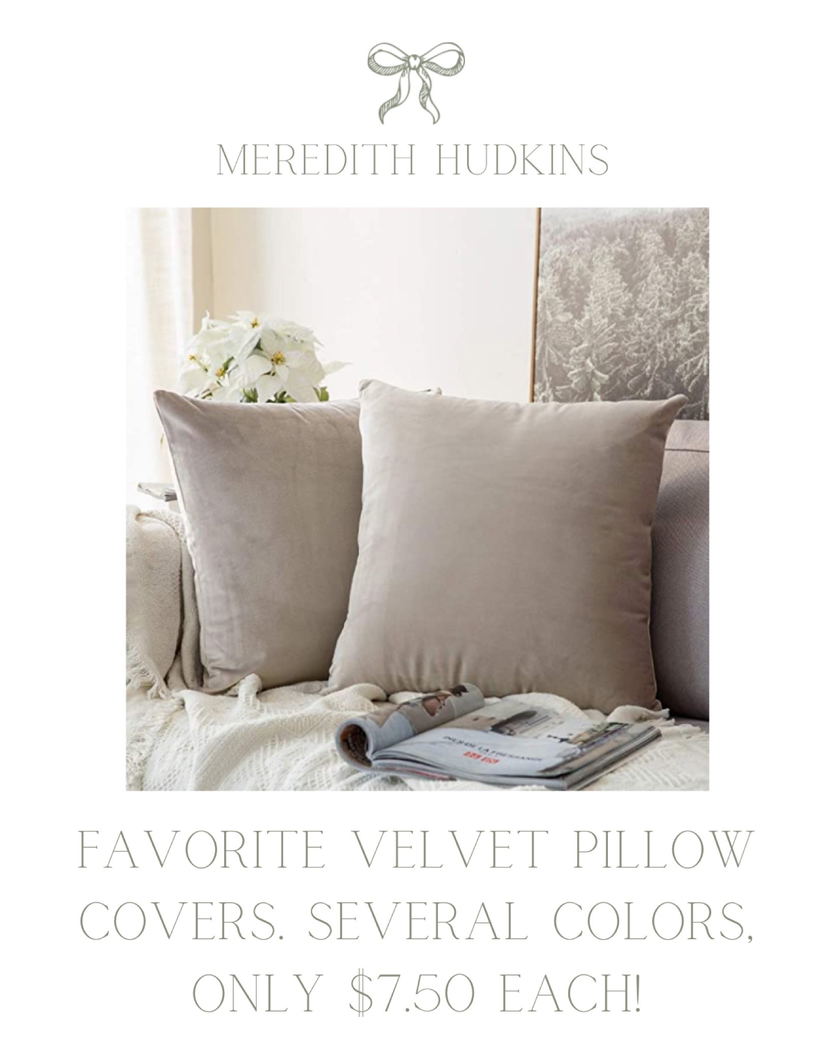 My favorite velvet pillow covers! Available in several colors, great quality and affordable at only $7.59 each! Neutral, classic home decor for your living room or bed room. Amazon home finds, tan, beige, budget friendly. #throwpillows #classicstyle #homedecor #livingroom 

#LTKunder50 #LTKhome #LTKstyletip