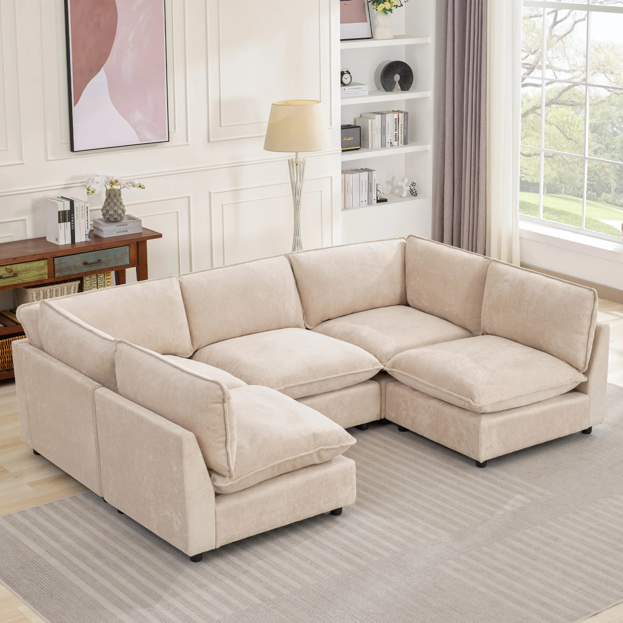 Heffernan 106.38” W Oversized 5-Seater Composable Modular Sofa | Wayfair North America