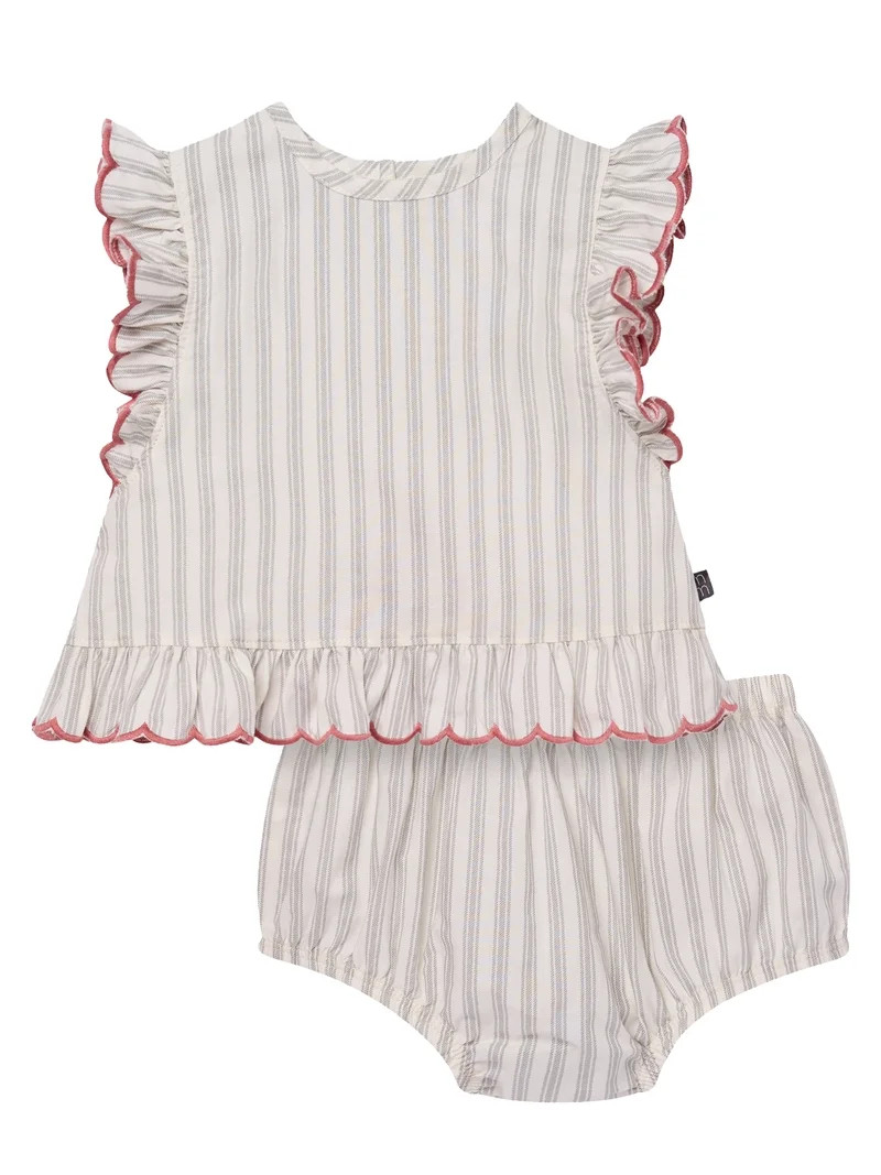 Modern Moments by Gerber Baby Girl Bloomer Outfit Set, 2-Piece, Sizes 0/3 Months - 24 Months | Walmart (US)
